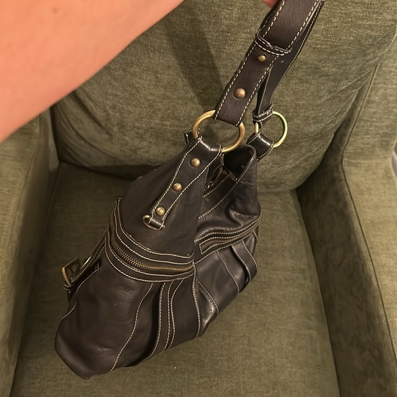 Black soft leather handbag Aqua Madonna - Picture 7 of 10